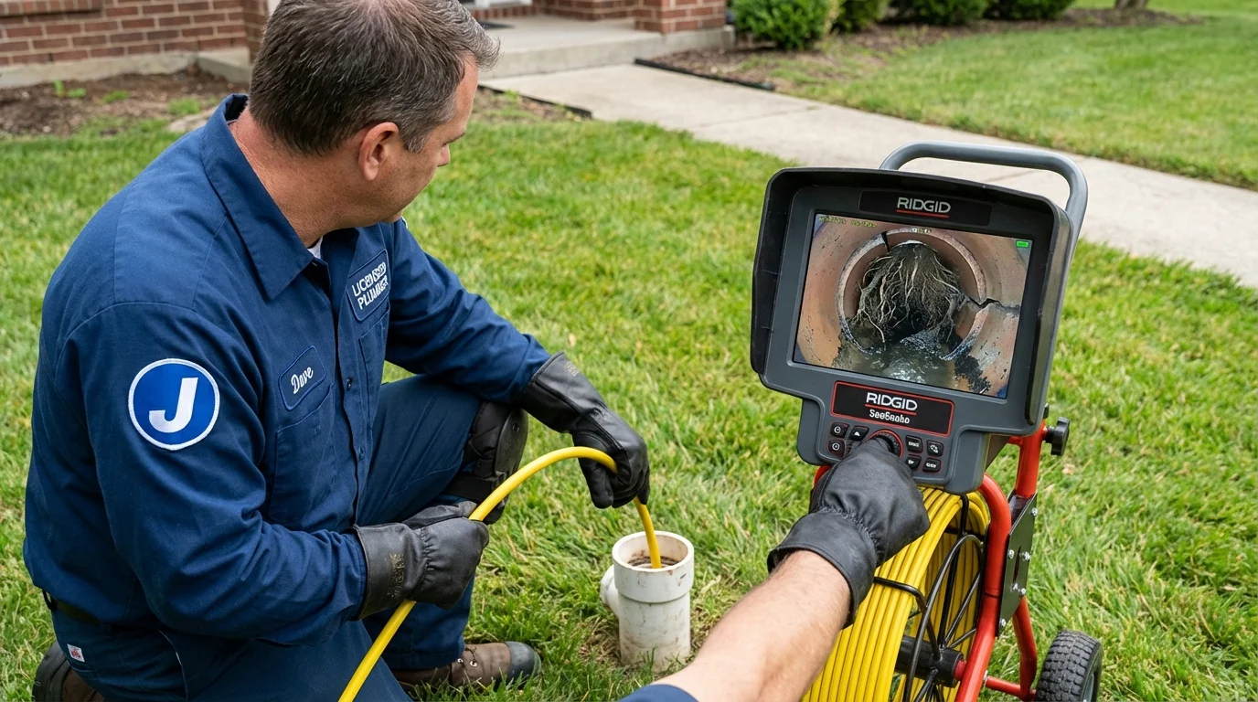 Sewer camera inspection being performed by Johns Plumbing LLC in Mayodan